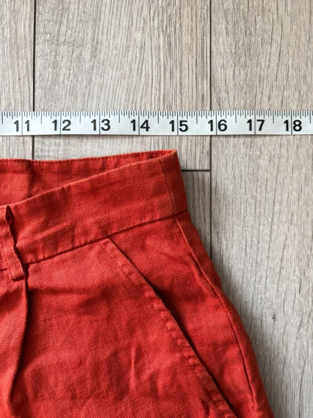 Reformation Vesta Linen Wide Leg High Waist Pants Orange Tomato Girl Size 10